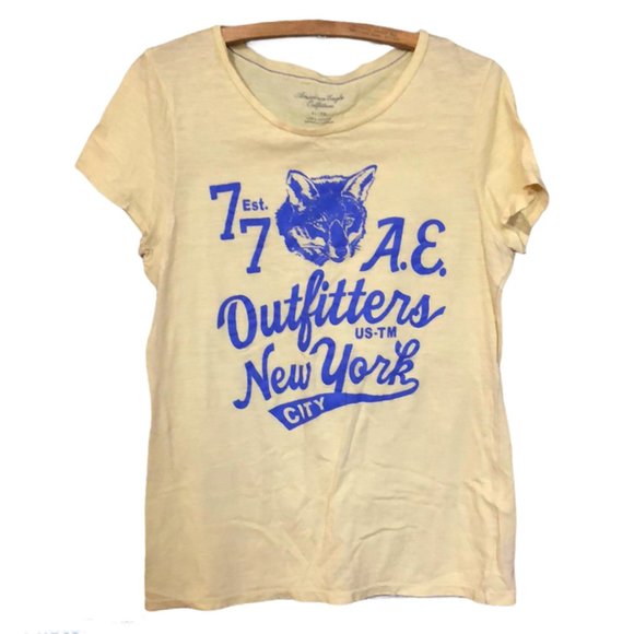 American Eagle Outfitters Yellow T-shirt Top Sz XL